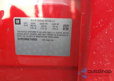 2014 Chevrolet Cruze 1Lt Auto z USA, uszkodzony, nr VIN 1G1PC5SB9E7395658